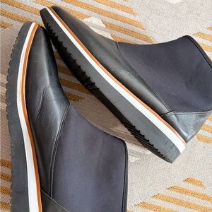 Stylish Black and Orange Ankle Booties